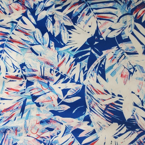 REEL LEGEND Sleeveless Stretch Dress Cutout Back Palm Tree Sz L Red White Blue - Picture 5 of 6